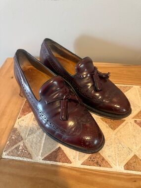 Johnston Murphy Aristocraft shoes Wingtips Oxblood Tassel Loafer Mens 8 E/C